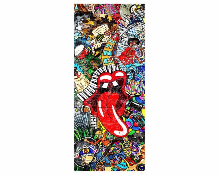 Music Collage Graffiti Door Sticker Peel & Stick Vinyl Door Wrap Art Décor