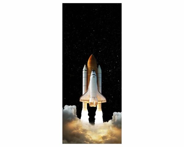 Space Shuttle Door Sticker Peel & Stick Vinyl Door Wrap Art Décor