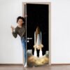 Space Shuttle Door Sticker Peel & Stick Vinyl Door Wrap Art Décor