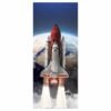 Space Shuttle on the Background of the Earth Door Sticker Peel & Stick Vinyl Door Wrap Art Décor