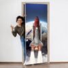 Space Shuttle on the Background of the Earth Door Sticker Peel & Stick Vinyl Door Wrap Art Décor