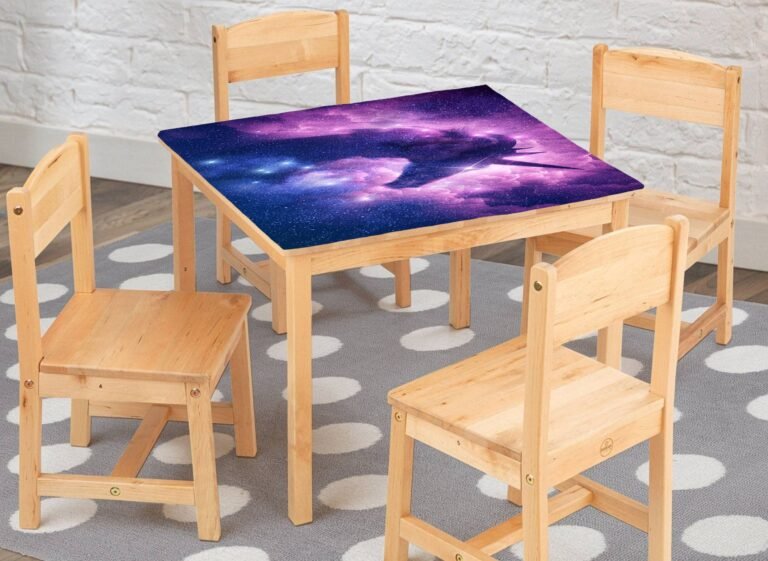 Unicorn in the Stars Table Wrap Sticker Laminated Vinyl Cover Self-Adhesive for Desk and Tables