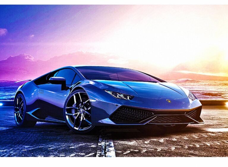 Lamborghini Blue Car Table Wrap Sticker Laminated Vinyl Cover Self-Adhesive for Desk and Tables