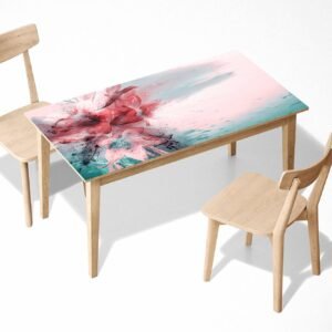 Ink Painting Flower Table Wrap Sticker Laminated Vinyl Cover Self-Adhesive for Desk and Tables