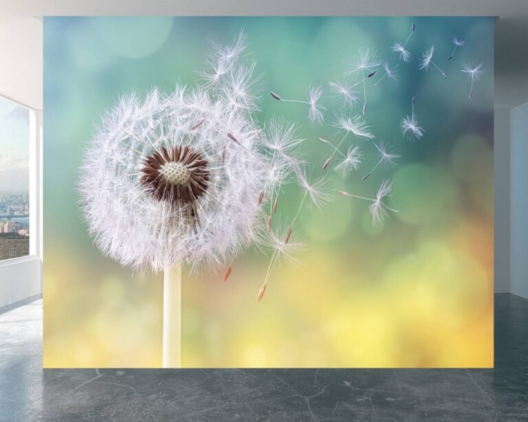 Flowing Dandelion Relaxing Wallpaper Photo Wall Mural Wall UV Print Decal Wall Art Décor