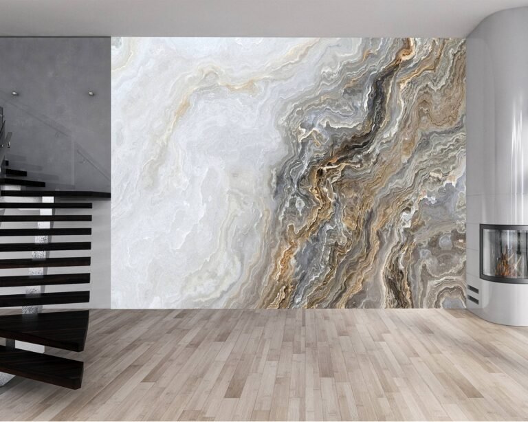 Gray Marble Wallpaper, a perfect blend of luxury and Art Deco aesthetics.