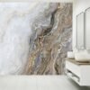 Peel and Stick Grey Wall Mural - Removable Wallpaper for Bedroom with Modern Marble Wall Design