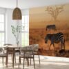 Zebra on Safari Landscape Wallpaper Photo Wall Mural Wall UV Print Decal Wall Art Décor