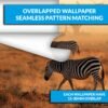 Living room adorned with zebra print wall mural