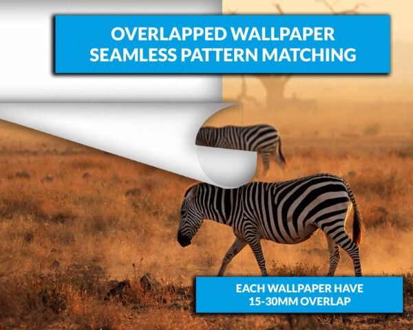 Living room adorned with zebra print wall mural