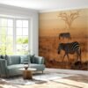 Waterproof zebra-themed wallpaper