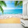 Relaxing Beach & Palma View Wallpaper Photo Wall Mural Wall UV Print Decal Wall Art Décor