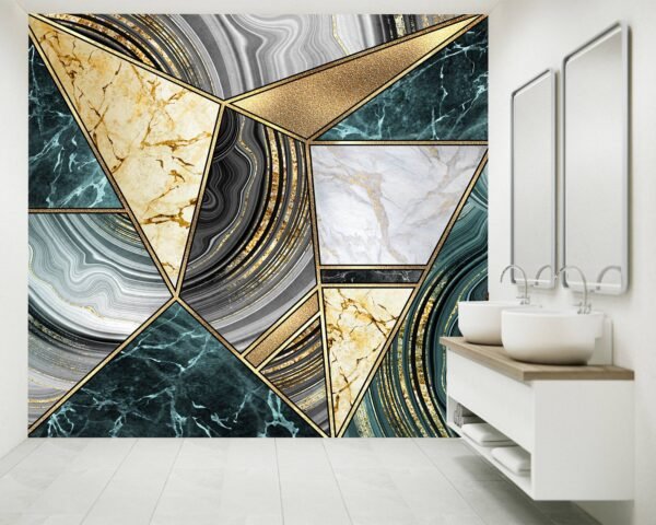 Multicolor Marble Vinyl Wallpaper - Removable Living Room Wall Decor with Stylish Marble Wall Design