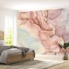 Eco-friendly Designer Pink Marble Wallpaper, stylish and safe for all homes.