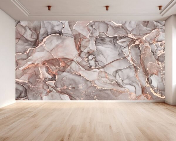 Grey Marble Vinyl Wallpaper - Removable Living Room Wall Art with Modern Marble Wall Design