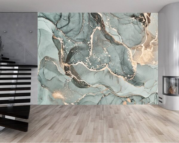 Sleek and Modern Wallpapers for bedrooms featuring grey marble elegance