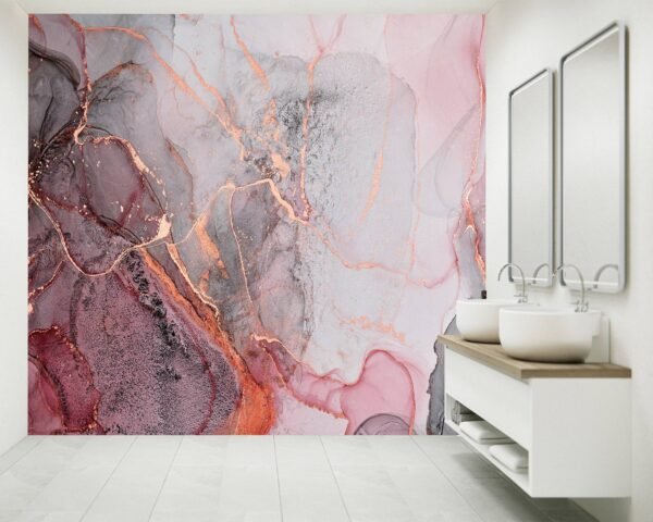 Abstract Marble Wallpaper - Peel and Stick Wallpaper, Office Wallpaper, Marble Wall Design, Wall Decor, Removable Wallpaper