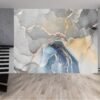 Grey and Blue Marble Wallpaper - Peel and Stick Wallpaper, Living Room Wallpaper Design, Marble Wall Design, Wall Decor, Removable Wallpaper