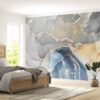 Eco-friendly and stylish Dark Grey Marble Wallpaper for bedroom decor.