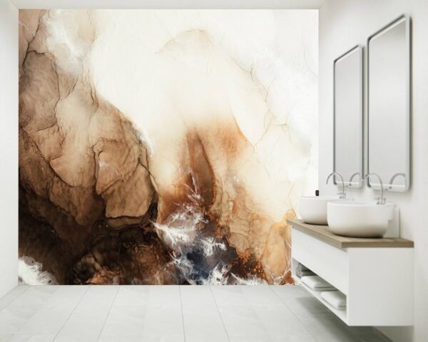 Brown Marble Wallpaper - Vinyl Wallpaper, Luxurious Wallpaper, Marble Wall Design, Wall Decoration, Removable Wallpaper