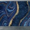 Navy Marble Wallpaper - Peel and Stick Wallpaper, Office Wall Decor, Marble Wall Design, Wall Decor, Removable Wallpaper