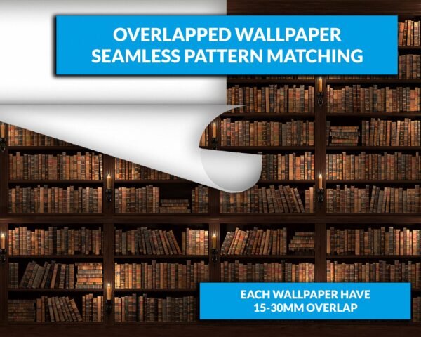 Bookshelf Wallpaper Photo Wall Mural Wall UV Print Decal Wall Art Décor