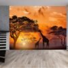 Self-adhesive giraffe wall paper roll