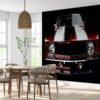 Dynamic muscle car design on self-adhesive wallpaper