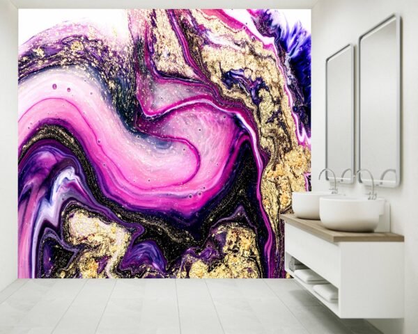 Purple Marble Wallpaper - Peel and Stick Wallpaper, Bedroom Wallpaper For Wall, Marble Wall Design, Wall Decor, Removable Wallpaper