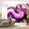 Purple Marble Wallpaper - Peel and Stick Wallpaper, Bedroom Wallpaper For Wall, Marble Wall Design, Wall Decor, Removable Wallpaper