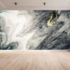 Silver Gold Wall Art - Peel and Stick Wallpaper, Bedroom Wall Mural, Marble Wall Design, Wall Decoration, Removable Wallpaper