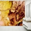 Yellow Marble Wallpaper - Self Adhesive Wallpaper, Office Wallpaper Design, Marble Wall Design, Wall Decor, Removable Wallpaper