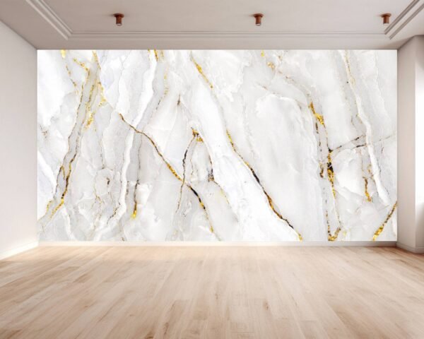 White Marble Wallpaper - Peel and Stick Wallpaper, Living Room Wall Mural, Marble Wall Design, Wall Decor, Removable Wallpaper