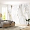 Gold and White Marble Wallpaper Photo Wall Mural Wall UV Print Decal Wall Art Décor