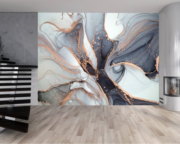 Black and Gold Marble Wallpaper Photo Wall Mural Wall UV Print Decal Wall Art Décor