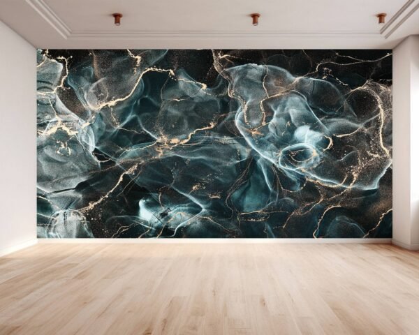 Dark Blue Marble Wallpaper - Peel and Stick Wallpaper, Bedroom Wallpaper, Marble Wall Design, Wall Decoration, Removable Wallpaper