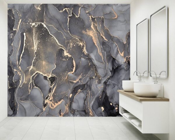 Dark Grey Marble Wallpaper - Self Adhesive Wallpaper, Wallpaper Bedrooms, Marble Wall Design, Wall Decor, Removable Wallpaper