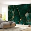 Green Gold Marble Wallpaper - Peel and Stick Wallpaper, Living Room Wall Decor, Marble Wall Design, Wall Decoration, Removable Wallpaper