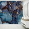 Marble in Shades of Blue Wallpaper Photo Wall Mural Wall UV Print Decal Wall Art Décor