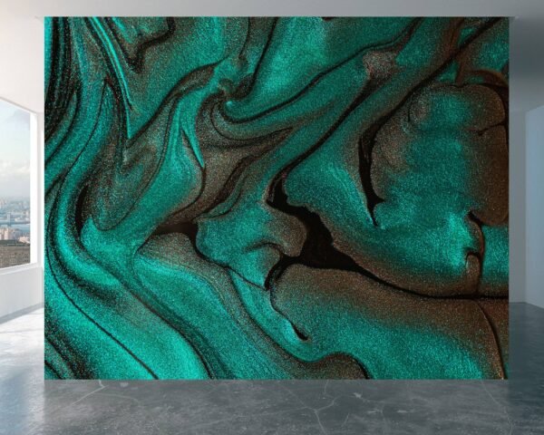 Dark Green Marble Wallpaper - Peel and Stick Wallpaper, Living Room Wall Mural, Marble Wall Design, Wall Decor, Removable Wallpaper