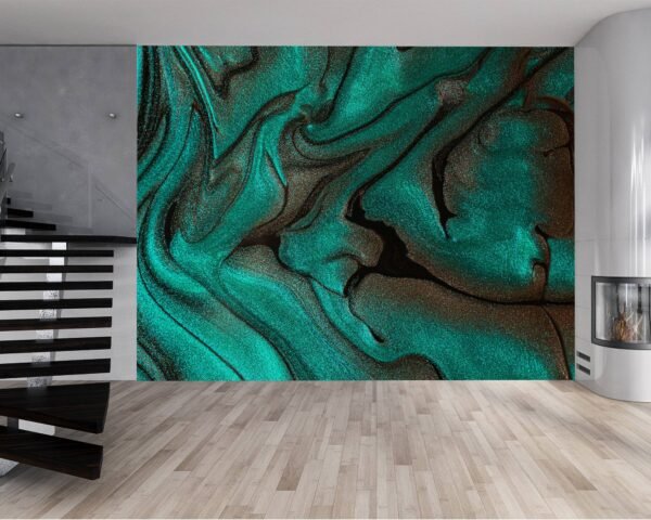 Dark Green Marble Wallpaper - Peel and Stick Wallpaper, Living Room Wall Mural, Marble Wall Design, Wall Decor, Removable Wallpaper