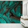 Dark Green Marble Wallpaper - Peel and Stick Wallpaper, Living Room Wall Mural, Marble Wall Design, Wall Decor, Removable Wallpaper