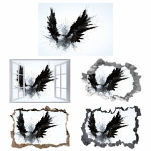 Abstract Angel Wings - Self Adhesive Wall Sticker, Abstract Wall Décor, Vedroom Wall Decal, Vinyl Sticker, Art Print, Room Décor