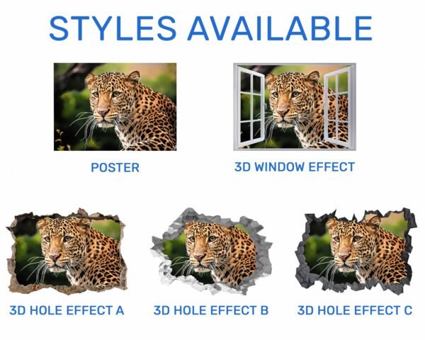 Amotekun Animal - Self Adhesive Wall Sticker, Animal Wall Decal, Bedroom Wall Sticker, Removable Vinyl, Wall Decoration