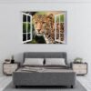 Amotekun Animal - Self Adhesive Wall Sticker, Animal Wall Decal, Bedroom Wall Sticker, Removable Vinyl, Wall Decoration