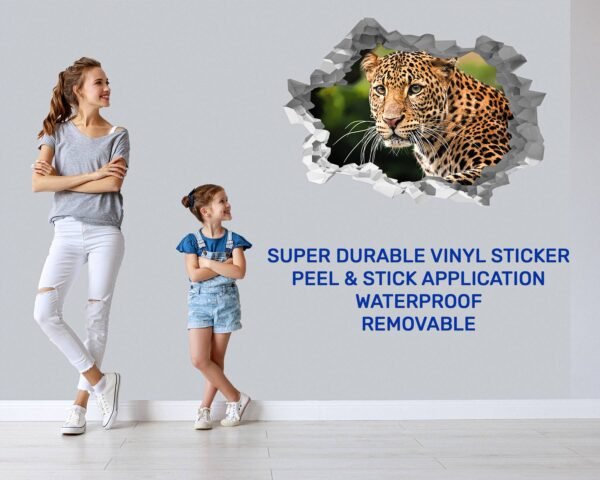 Amotekun Animal - Self Adhesive Wall Sticker, Animal Wall Decal, Bedroom Wall Sticker, Removable Vinyl, Wall Decoration