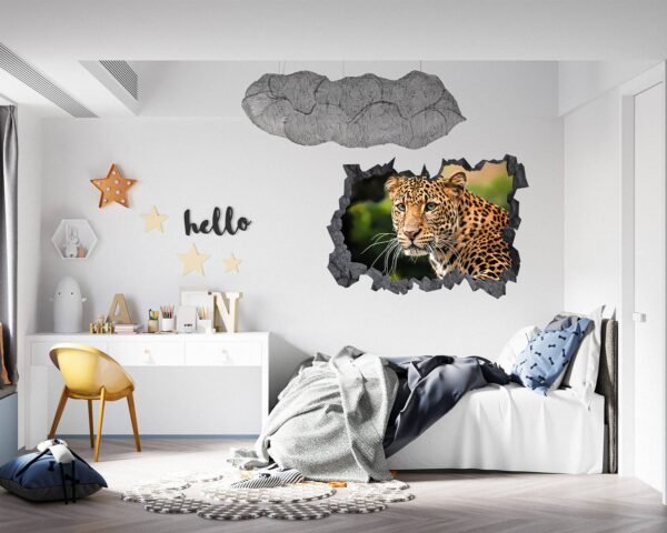 Amotekun Animal - Self Adhesive Wall Sticker, Animal Wall Decal, Bedroom Wall Sticker, Removable Vinyl, Wall Decoration