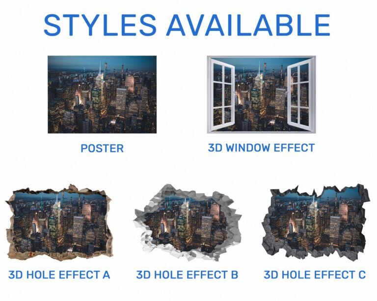 New York Wall Mural - Self Adhesive Wall Sticker, City Landscape Art, Wall Decoration, Removable Vinyl, Easy To Install