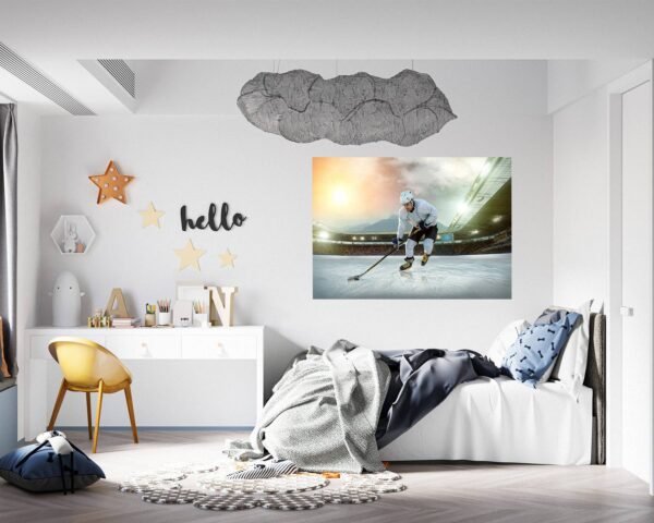 Hockey Wall Art - Sport Theme Wall Decor, Living Room Wall Art, Wall Decal Sports, Digital print, Removable Wall Sticker