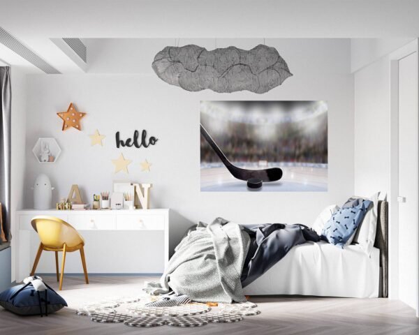 Hockey Wall Décor - Wall Decal Sport, Bedroom Wall Art, Peel and Stick, Sport Wall Decor, Vinyl Decal, Wall Decoration